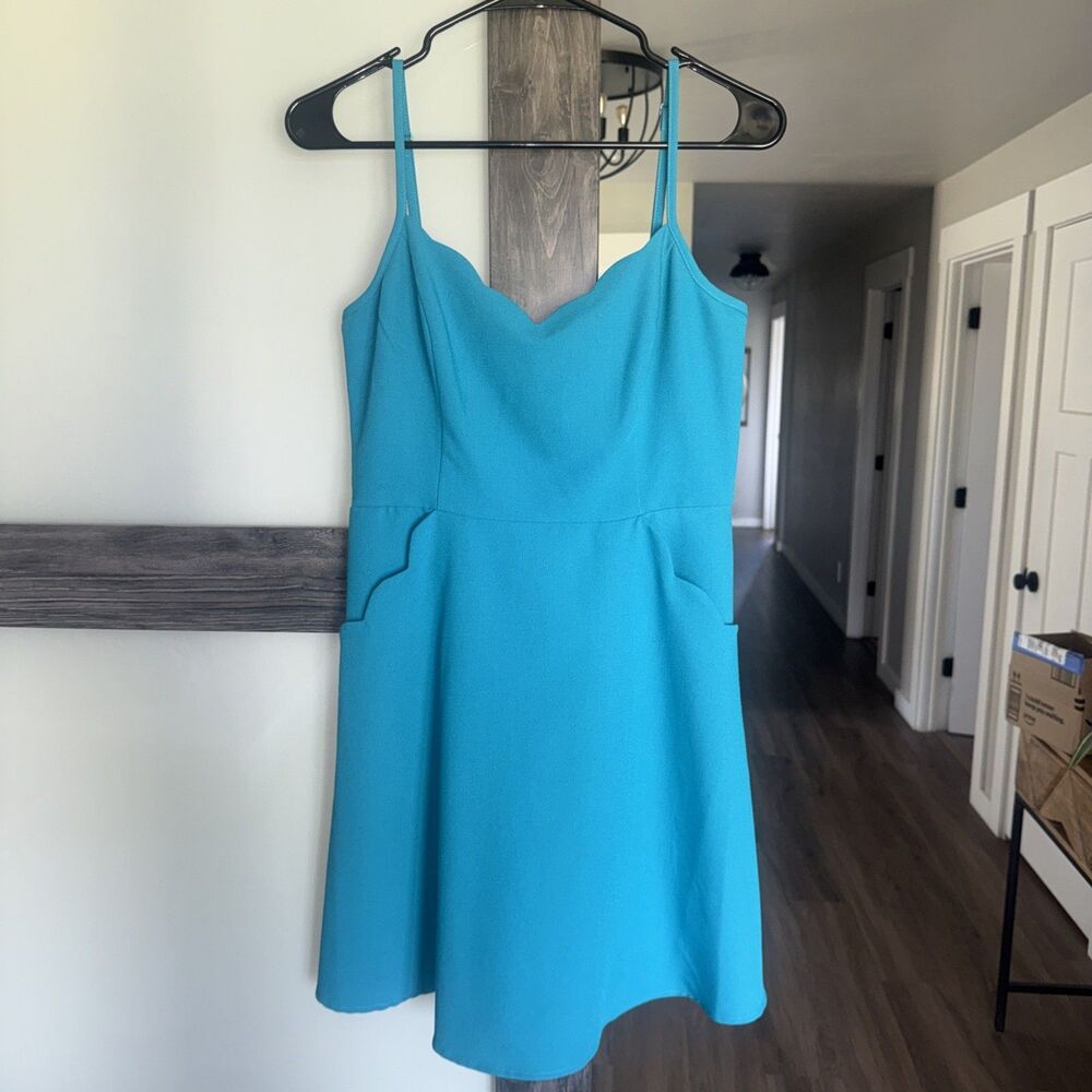 Market & Spruce Spaghetti Strap, Mini Dress Women’s Size Medium Pockets, Teal